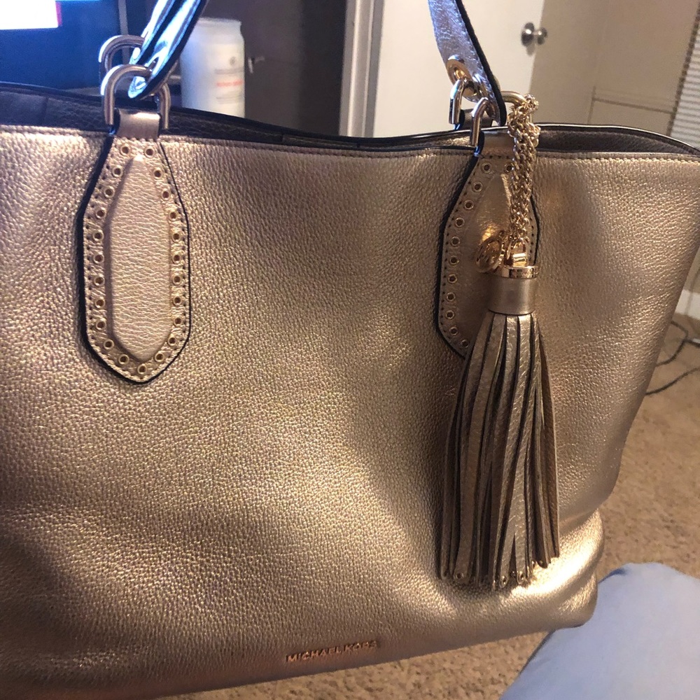 Michael Kors Brooklyn Gold leather